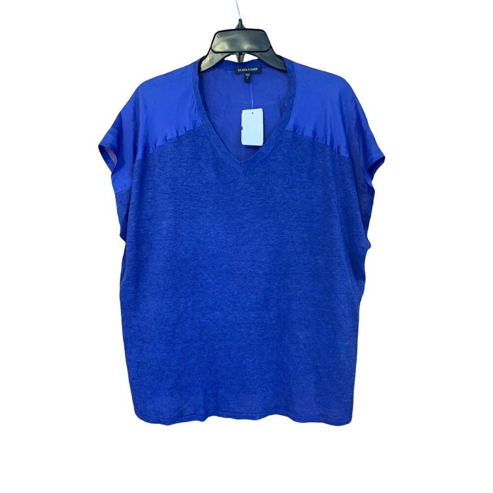 Eileen Fisher Scoop Neck Linen and Silk Short Sleeve S NEW